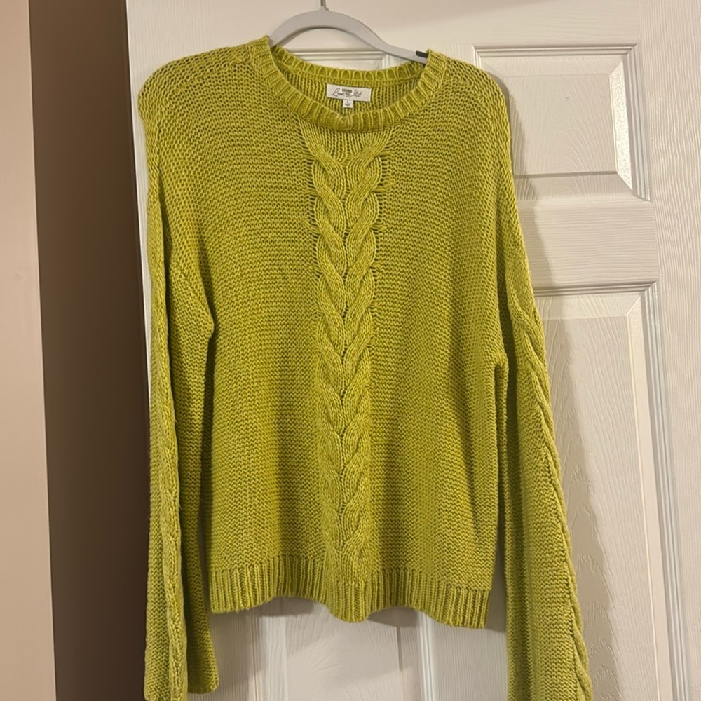 Bright greenish/yellow sweater